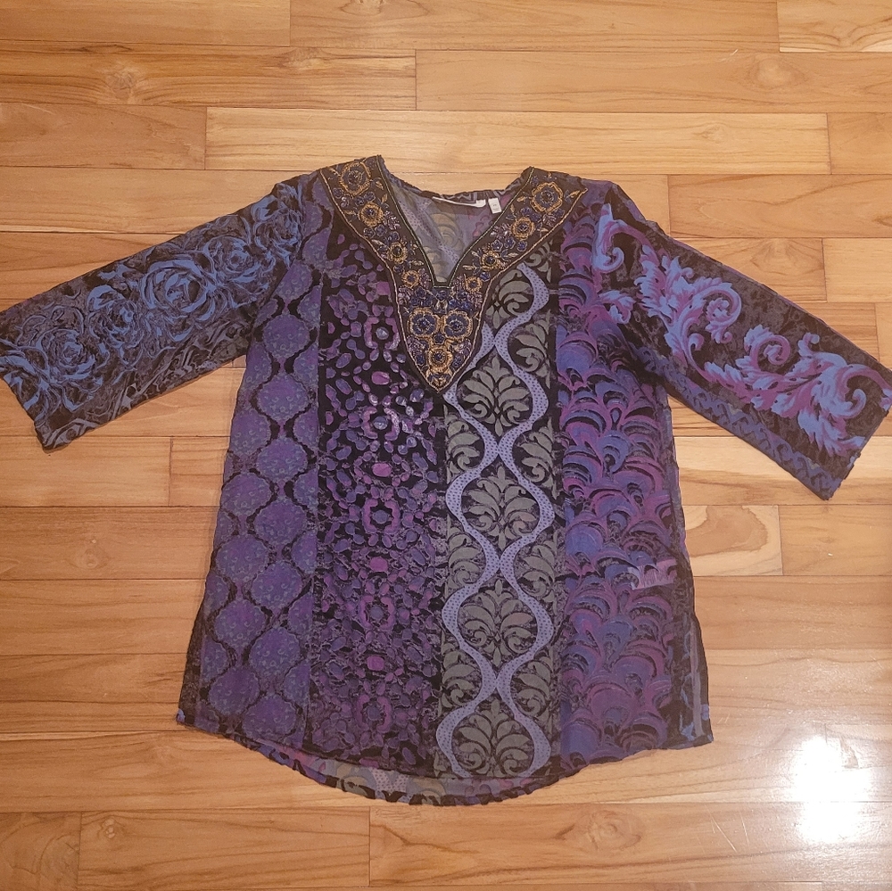 Sheer jeweled top